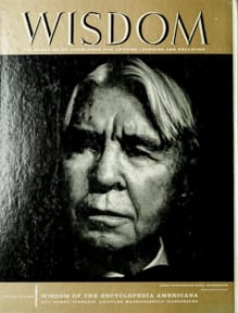 Carl Sandburg
Wisdom Magazine
Volume 3 Number 31 August 1959
Back cover
