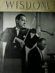 Jascha Heifetz
Wisdom Magazine
Volume 1 Number 6 June 1956
Back cover