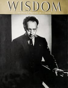 Artur Rubinstein
Wisdom Magazine
Volume 2 Number 3 March 1957
Back cover