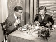 Couple having dinner 1940's
