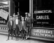 Group shot of Cablegram delivery boys 1920's