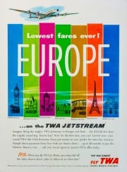 Vintage TWA travel advertisement