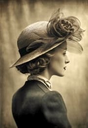 Woman with fancy hat