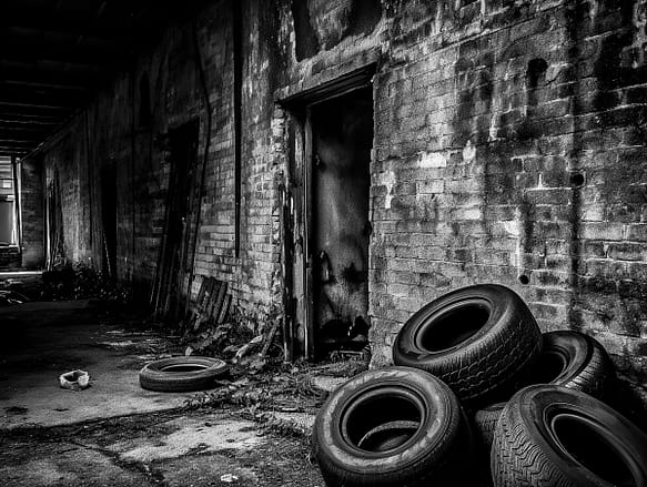 Midjourney version 4 of old tires with preset